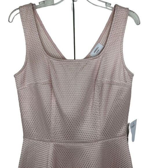 Mystic Pale Pink Waffle Weave Sleeveless Barbiecore Fit & Flare Dress Medium - Picture 3 of 9